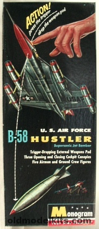 Monogram 1/121 Convair B-58 Hustler with Ground Crew and Ground Truck, PA32-98 plastic model kit